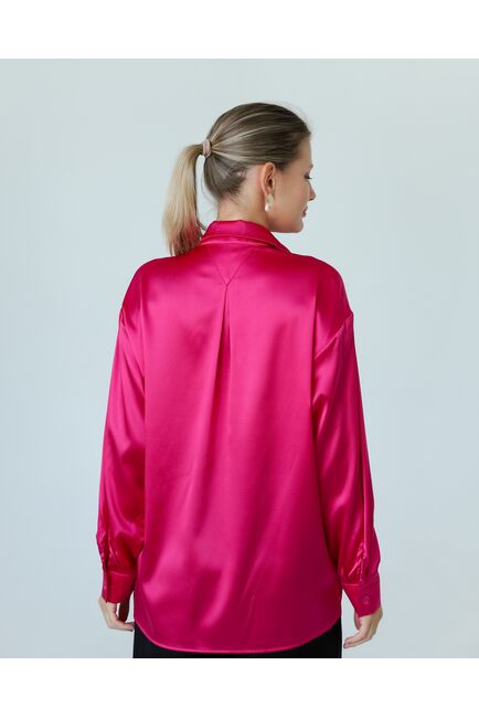Женская рубаша из шелка розовая-8768 от byME 