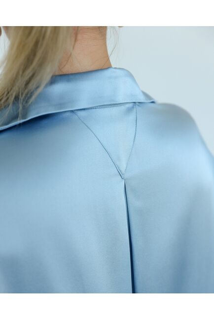 Женская рубашка из шелка голубая-8770 от byME 