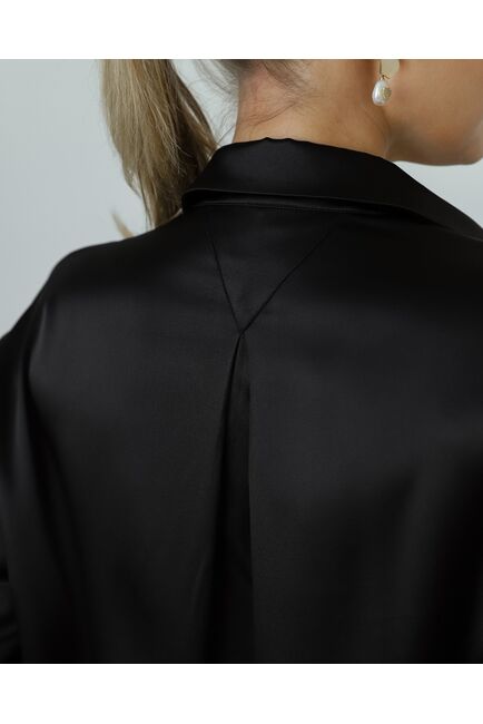 Женская рубашка и шелка черная-8773 от byME 