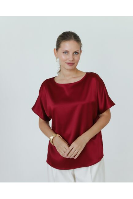 Женская блузка из шелка красная-8780 от byME 