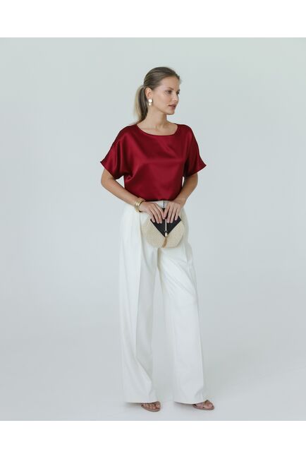 Женская блузка из шелка красная-8780 от byME 