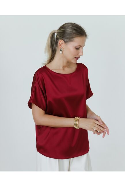 Женская блузка из шелка красная-8780 от byME 