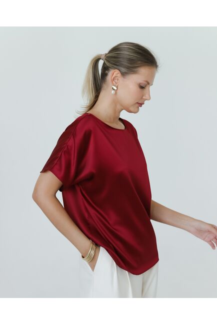 Женская блузка из шелка красная-8780 от byME 