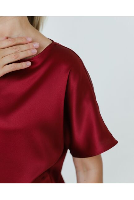 Женская блузка из шелка красная-8780 от byME 