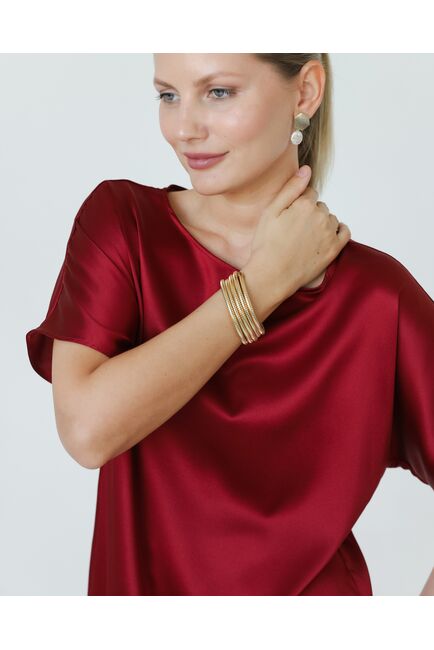 Женская блузка из шелка красная-8780 от byME 