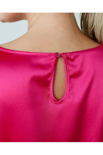 Женская блузка из шелка розовая-8781 от byME 