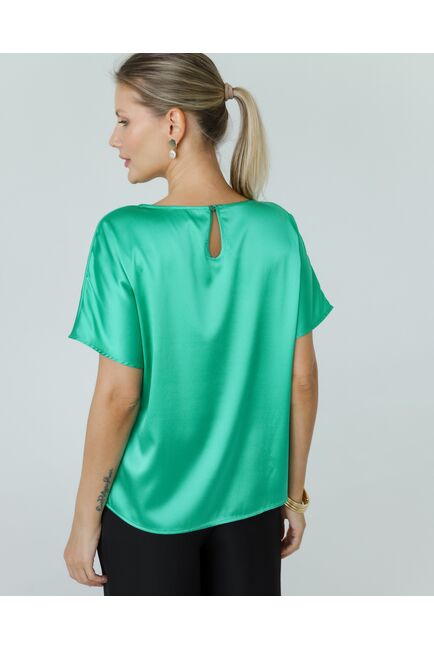Женская блузка из шелка зеленая-8782 от byME 