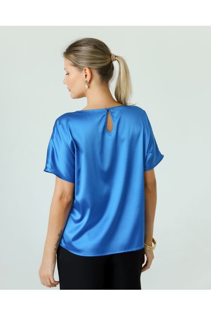 Женская блузка из шелка синяя-8784 от byME 