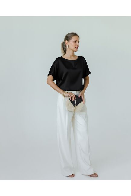 Женская блузка из шелка черная-8786 от byME 