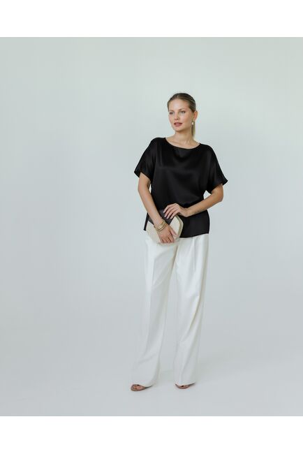 Женская блузка из шелка черная-8786 от byME 