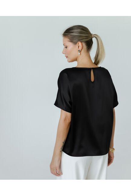 Женская блузка из шелка черная-8786 от byME 