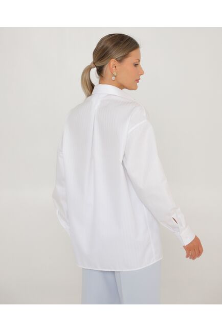 Женская рубашка из хлопка белая-8803 от byME 