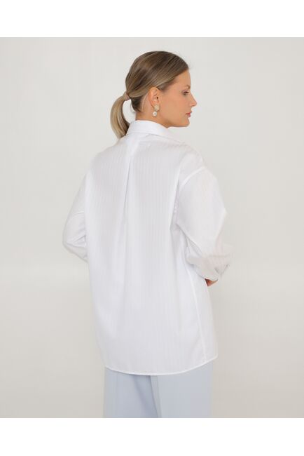 Женская рубашка из хлопка белая-8803 от byME 