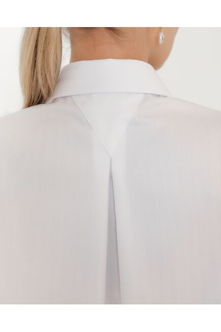 Женская рубашка из хлопка белая-8803 от byME 