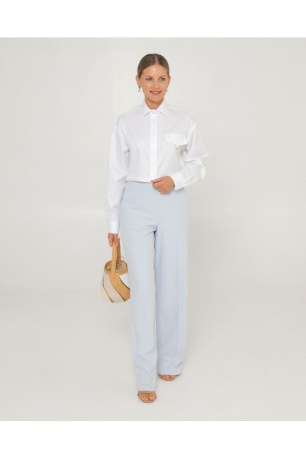 Женская рубашка из хлопка белая-8803 от byME 