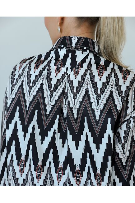 Женска рубашка из хлопка с принтом геометрический узор-8806 от byME 