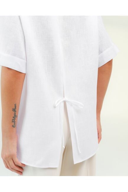 Женская рубашка из льна белая-8811 от byME 