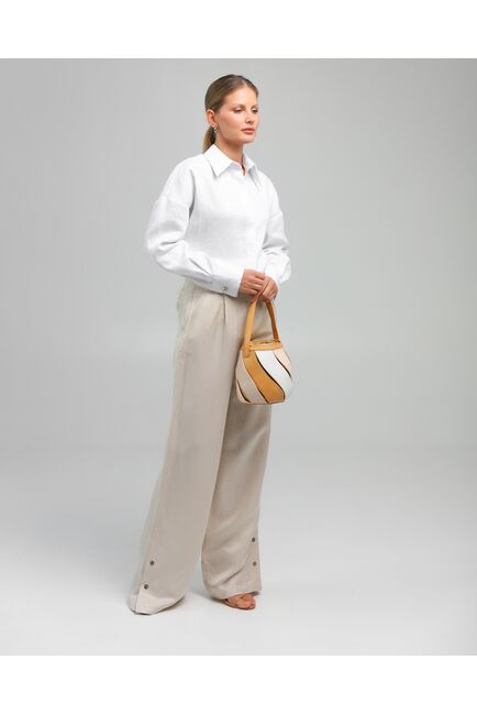 Женская рубашка из льна белая-8813 от byME 