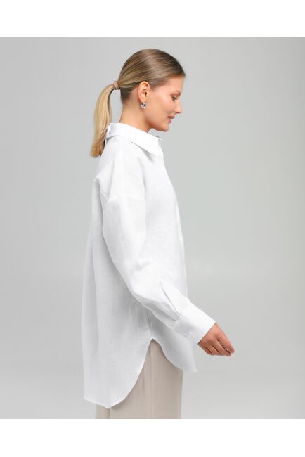 Женская рубашка из льна белая-8813 от byME 
