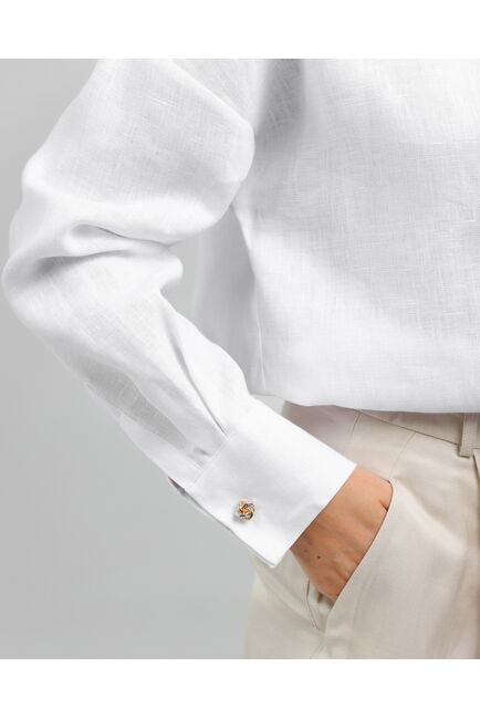 Женская рубашка из льна белая-8813 от byME 