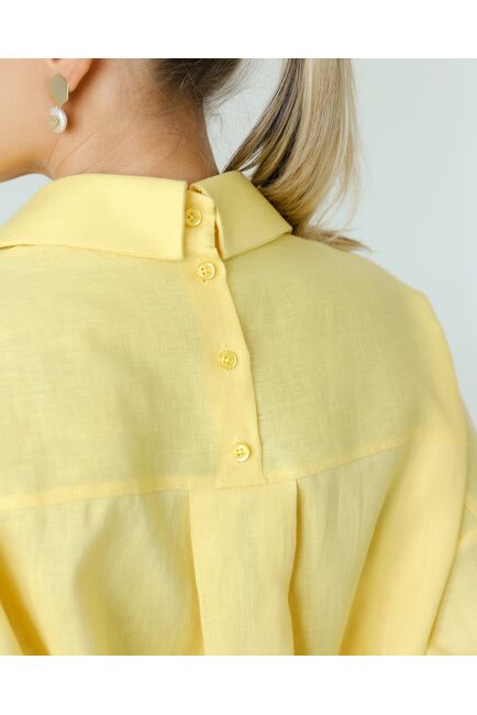 Женская рубашка из льна желтая-8814 от byME 