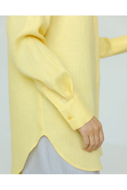 Женская рубашка из льна желтая-8814 от byME 