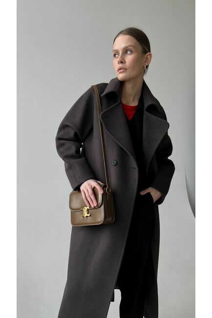 Пальто S084 Ворс Lux Sury цвет брюнетти от Doroteya 