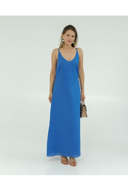 Льняное платье синее от LW 