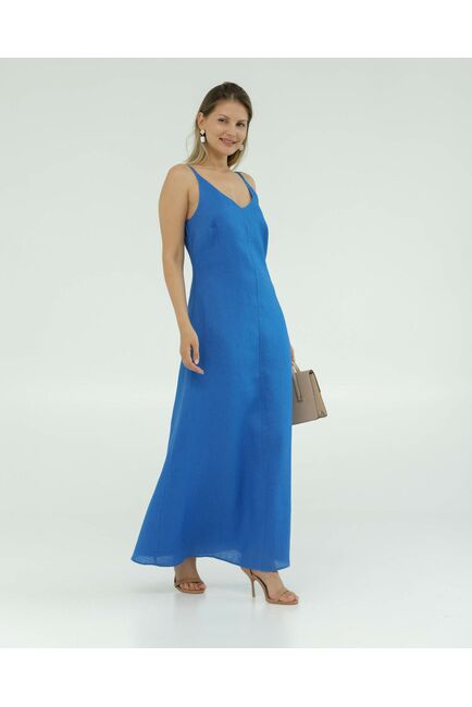 Льняное платье синее от LW 