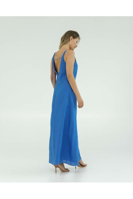 Льняное платье синее от LW 