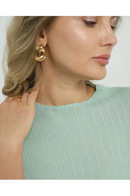 Джемпер из шерсти мериноса тонкой вязки и шелка Mulberry зеленый от byME 