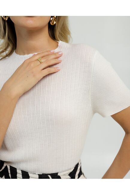 Джемпер из шерсти мериноса тонкой вязки и шелка Mulberry белый от byME 