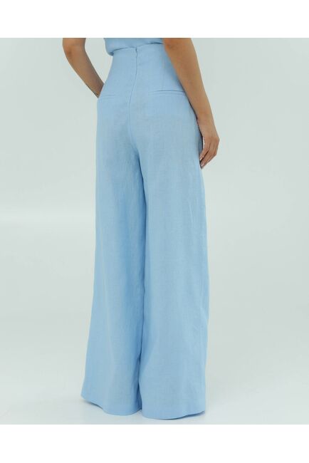Женские брюки голубые изо льна-135032 от LW 