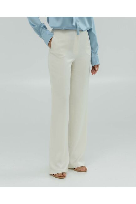 Женские брюки кремовые из района-135119-cream от LW 