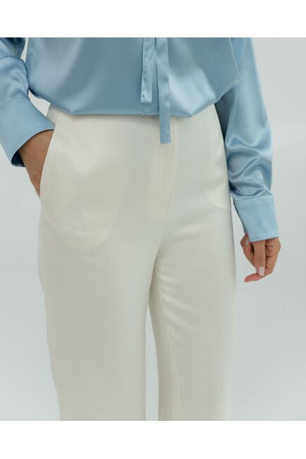 Женские брюки кремовые из района-135119-cream от LW 