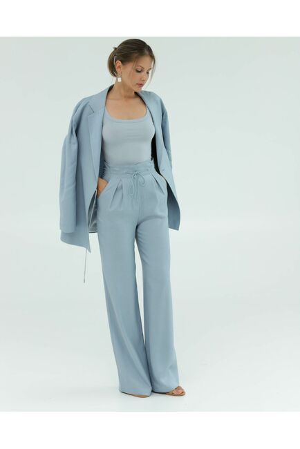 Женские брюки голубые из района-135121-blue от LW 