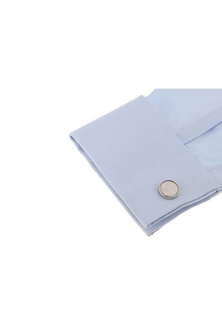 Запонки круглые с золотистым узором - 260143 от  