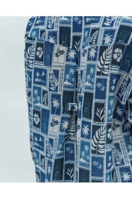 Женская рубашка из крапивы синие тропики 8828 от byME 