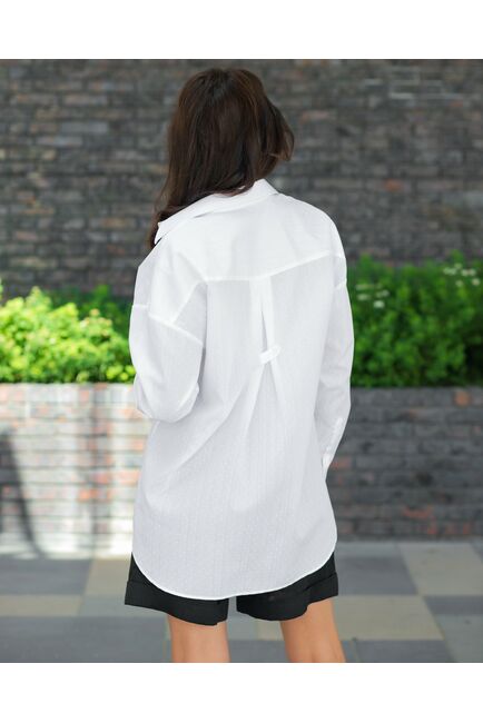 Женская рубашка из хлопка  с узором 8829 от byME 