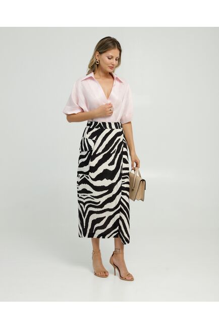 Женска рубашка на запах изо льна розовая 8844 от byME 