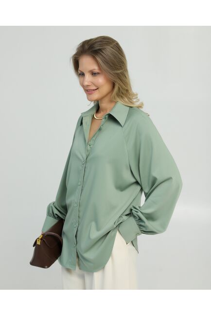 Женская рубашка из бамбука зелёная  8850 от byME 