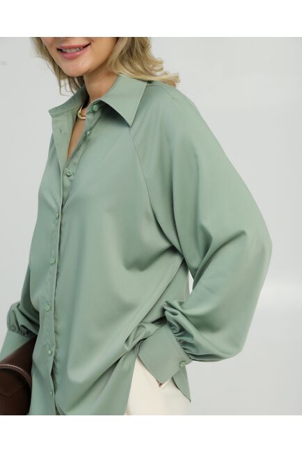 Женская рубашка из бамбука зелёная  8850 от byME 