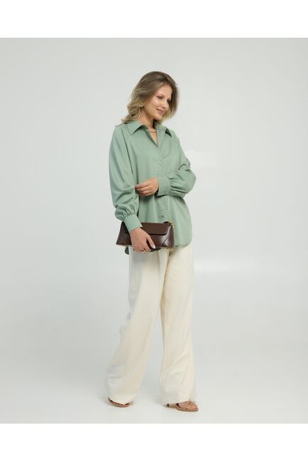 Женская рубашка из бамбука зелёная  8850 от byME 