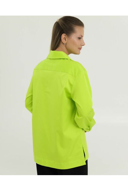 Рубашка из лиоцелла зеленый неон с лентой 8864 от ByME 