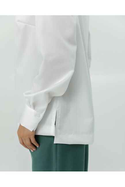 Рубашка хлопковая белая с лентой 8865 от byME 