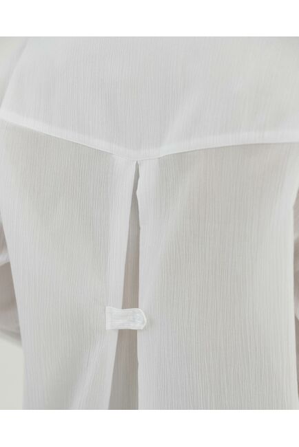 Рубашка хлопковая белая из ткани жатой фактуры 8868 от byME 