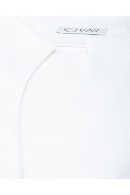 Рубашка хлопковая  белая с воротником стойкой и манжетой под запонки 8870 от byME 