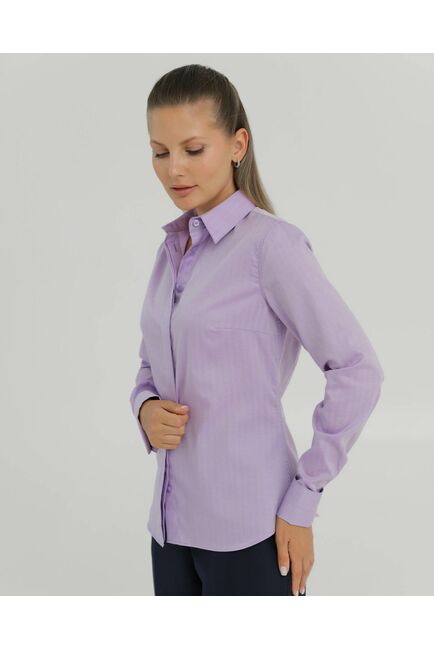 Рубашка хлопковая сиреневая под запонки 8875 от byME 