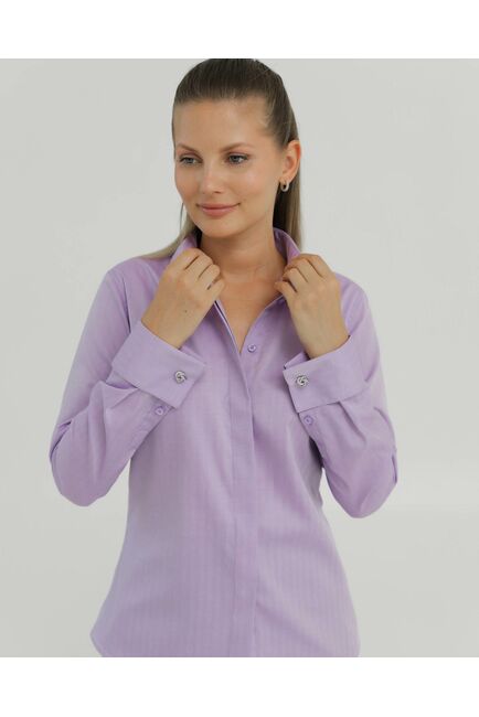 Рубашка хлопковая сиреневая под запонки 8875 от byME 