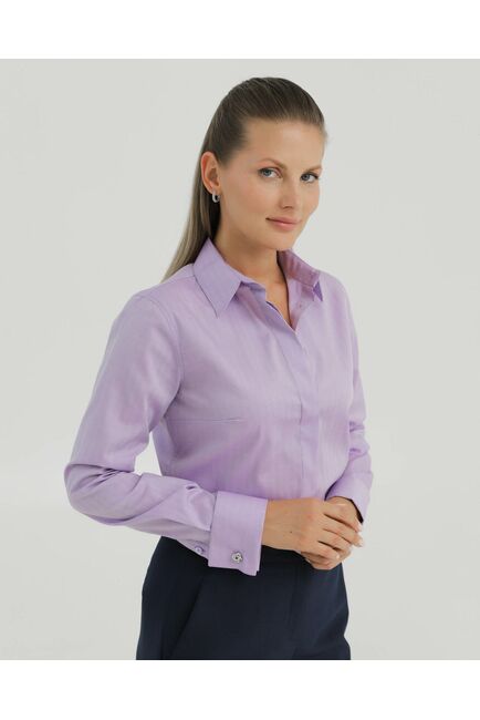 Рубашка хлопковая сиреневая под запонки 8875 от byME 